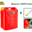 JADEVER Plastic Jerry Can 20L – Heavy Duty HDPE Fuel Container with Spout (JDQY2320)