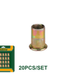 JADEVER Rivet Nut Set – 20 Pcs Available in Multiple Sizes (JDRE1K1)