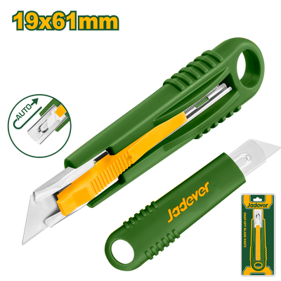 JADEVER Retracting Safety Utility Knife – Self-Retractable Blade with Ergonomic Non-Slip Handle (JDRSUK19)