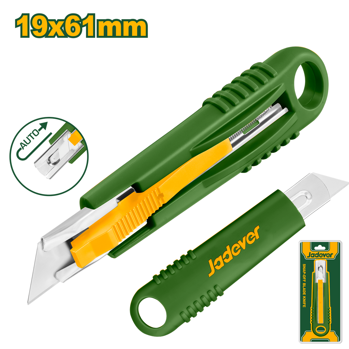 JADEVER Retracting Safety Utility Knife – Self-Retractable Blade with Ergonomic Non-Slip Handle (JDRSUK19)
