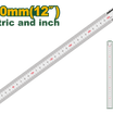 JADEVER Steel Ruler 300mm | 12" – Dual Scale Metric & Inch, 25mm Wide (JDRU1330)