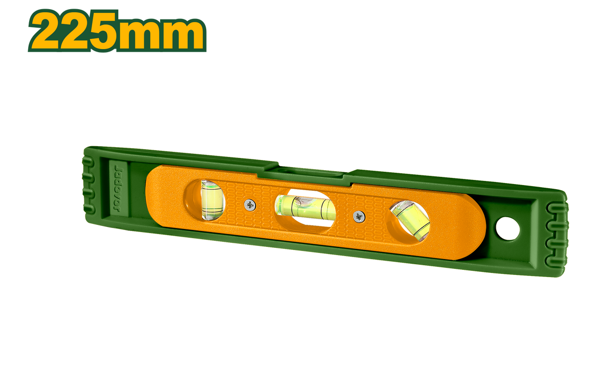 JADEVER Mini Magnetic Spirit Level – 225mm, 3 Vials, Lightweight PP Body (JDSL4320)