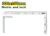 JADEVER Angle Square 300×150mm (12"×6") – Metric & Inch Scale, Precision Measuring Tool (JDSR4330)