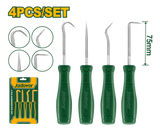 JADEVER 4PCs Pick and Hook Set – Carbon Steel, 75mm, with PP Handles (JDSS2604)