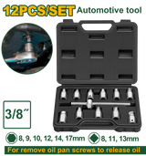 JADEVER Oil Drain Plug Set – Carbon Steel, Sliding T-Bar, Hex & Square Sockets for Oil Pan Screws (JDST4D12)