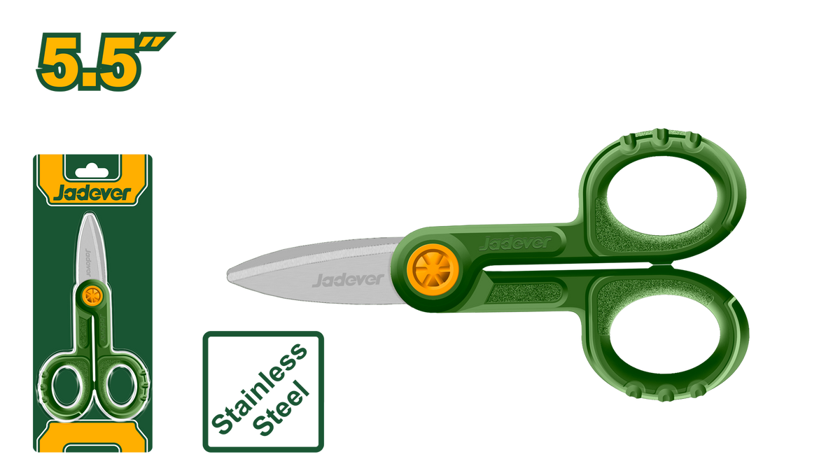 JADEVER Electrician's Scissors 145mm | 5.5" – Stainless Steel Electrical Scissors (JDSX1655)