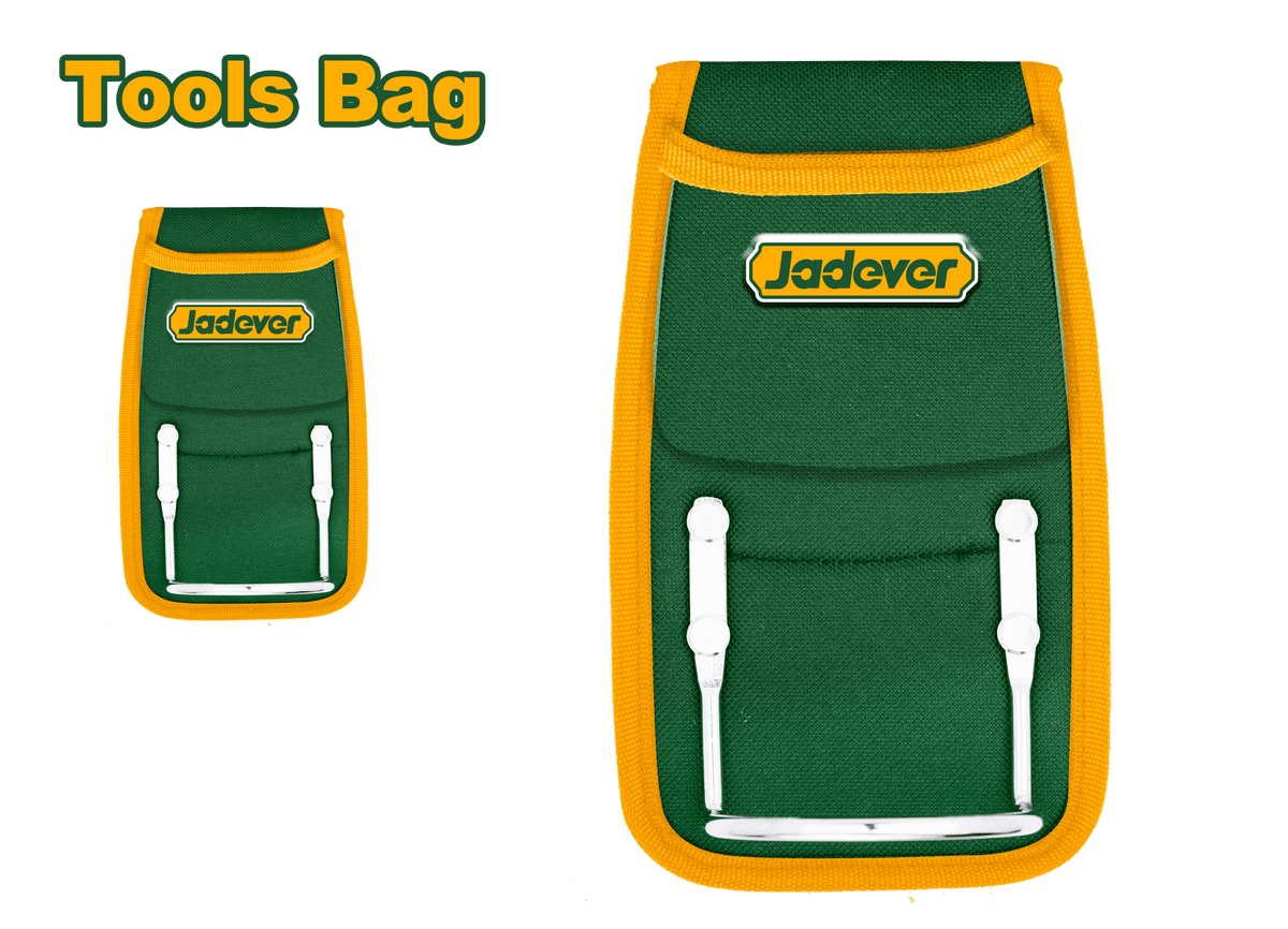JADEVER Tool Bag with Hammer Holder – 190x115mm, 600D + EVA, Steel Loop Support (JDTG2102)