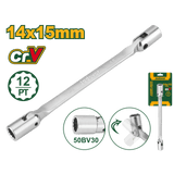 JADEVER Double Flexible Socket Wrench – 14mm & 15mm, 238mm Length, 12-Point Heads (JDTH2E04)