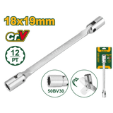 JADEVER Double Flexible Socket Wrench – 18mm & 19mm, 255mm Length, 12-Point Heads (JDTH2E06)