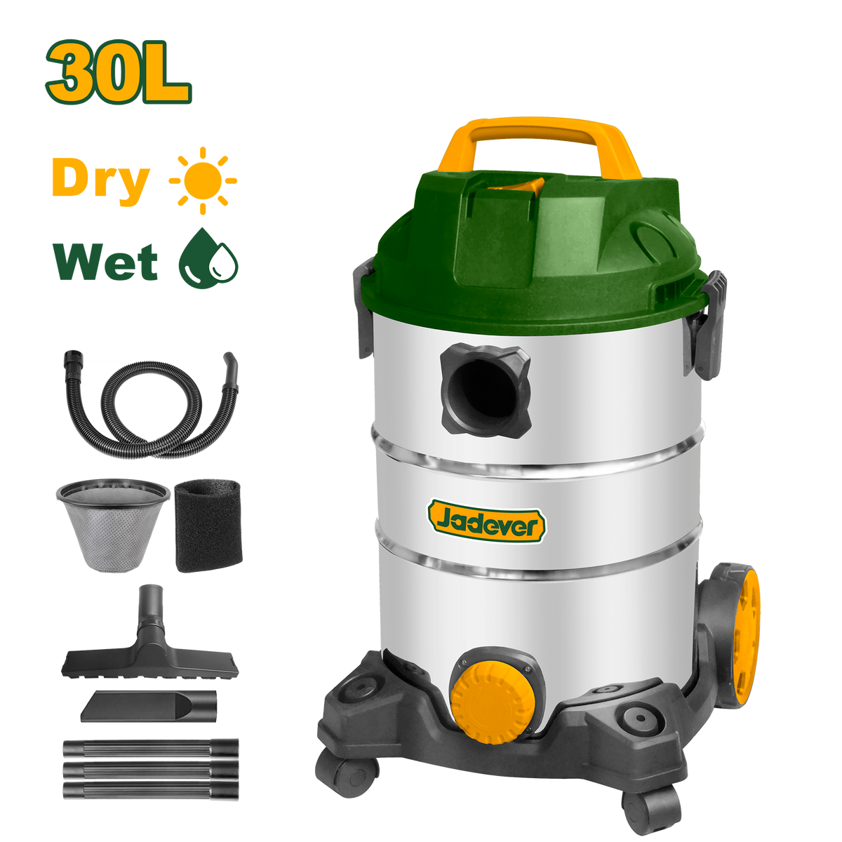 JADEVER 30L Wet & Dry Vacuum Cleaner with Blower – 1200W, 18kPa (JDVR4A30)