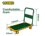 JADEVER Foldable Platform Hand Truck – 150kg Capacity, Steel Frame, 100mm Wheels (JDWB1315)