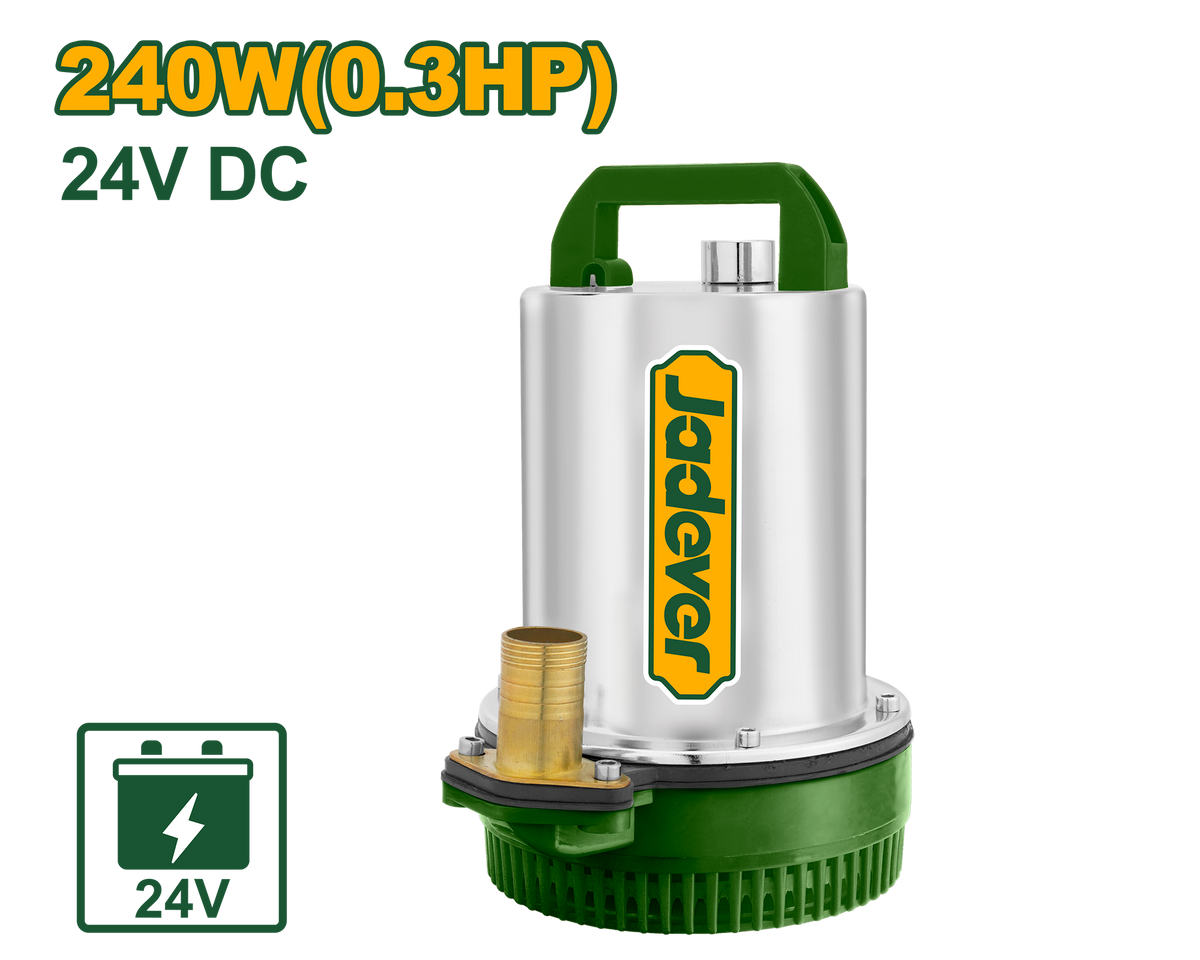 JADEVER 24V DC Submersible Water Pump 0.3HP – Clean Water Pump 67L/min (JDWPQDC24)