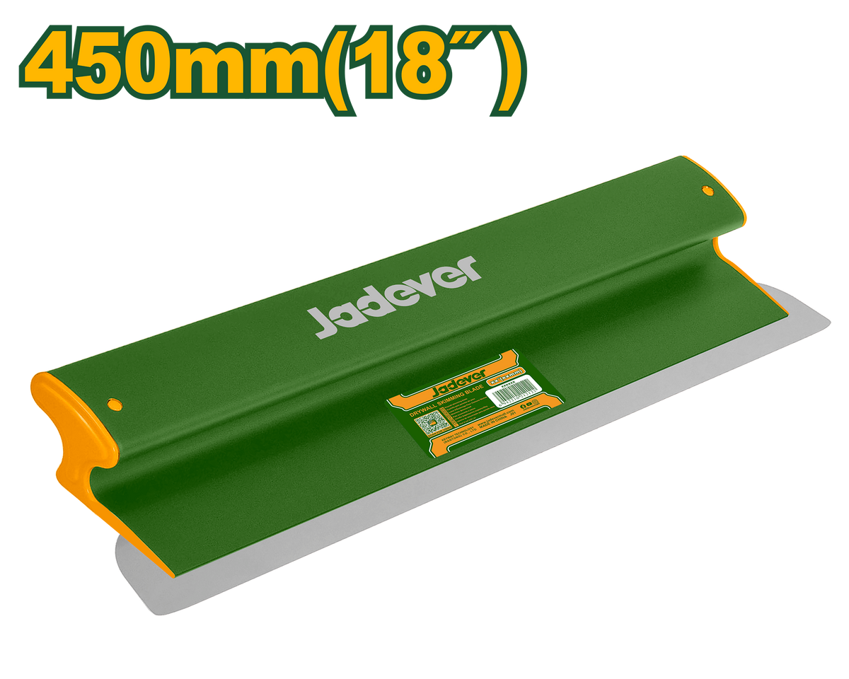 JADEVER Drywall Skimming Blade 450mm – Stainless Steel, 0.5mm Blade, Plastic Handle (JDXL2345)