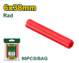 JADEVER Extruded Plastic Wall Anchors – 6×38mm (15/64"×1-1/2"), Red, 90 Pcs PE Anchors (JDXTA922)