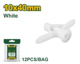 JADEVER Plastic Toggle Anchor – 10×40mm, PE Material, White, Pack of 12 (JDXTH912)