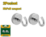 JADEVER 2 Pcs Magnetic Hook Set – Ø32mm, 10kg Force, Nickel-Plated Neodymium (JDZE2K12)