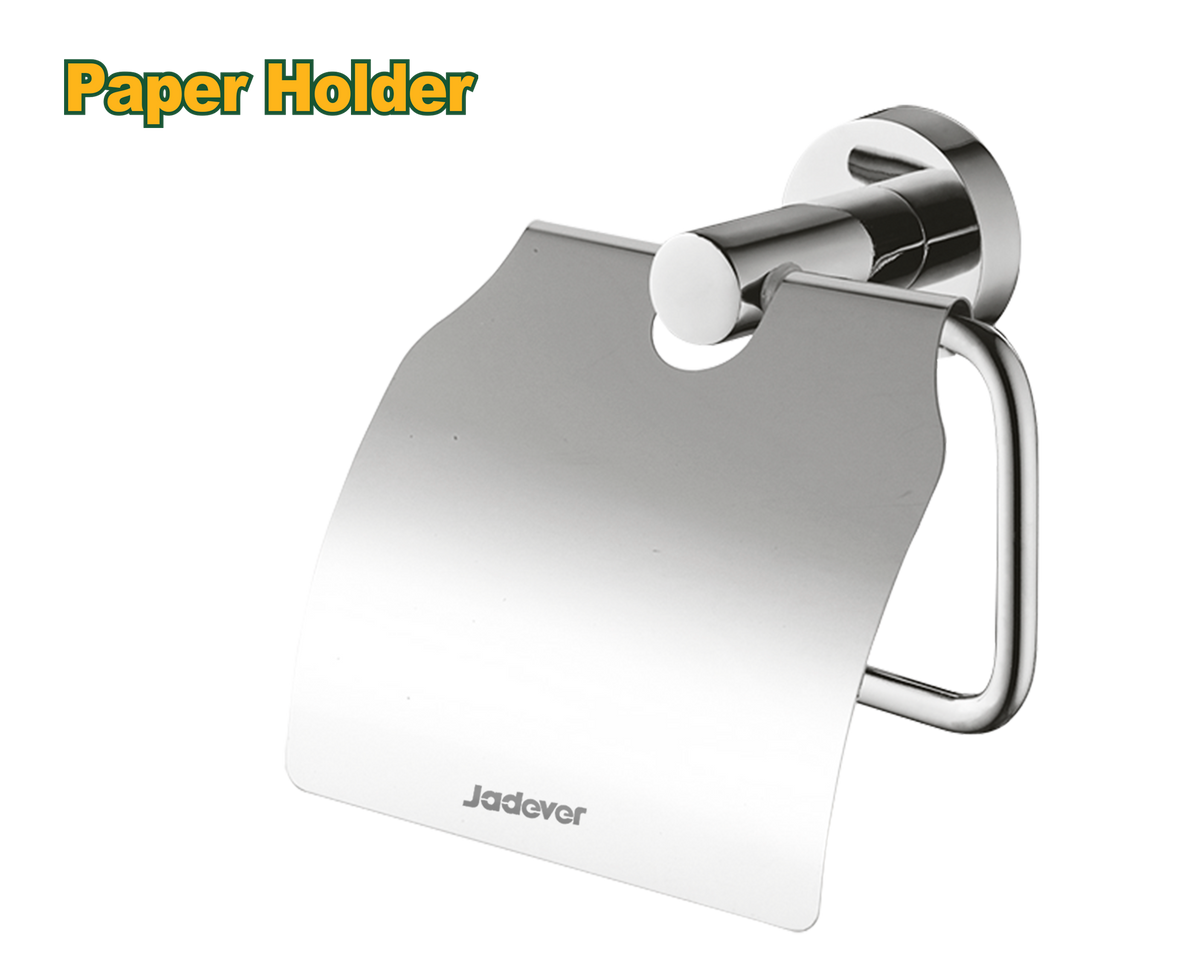 JADEVER Paper Holder with Lid – Zinc Alloy Base & Stainless Steel Cover, Includes Mounting Screws (JDZG1504)