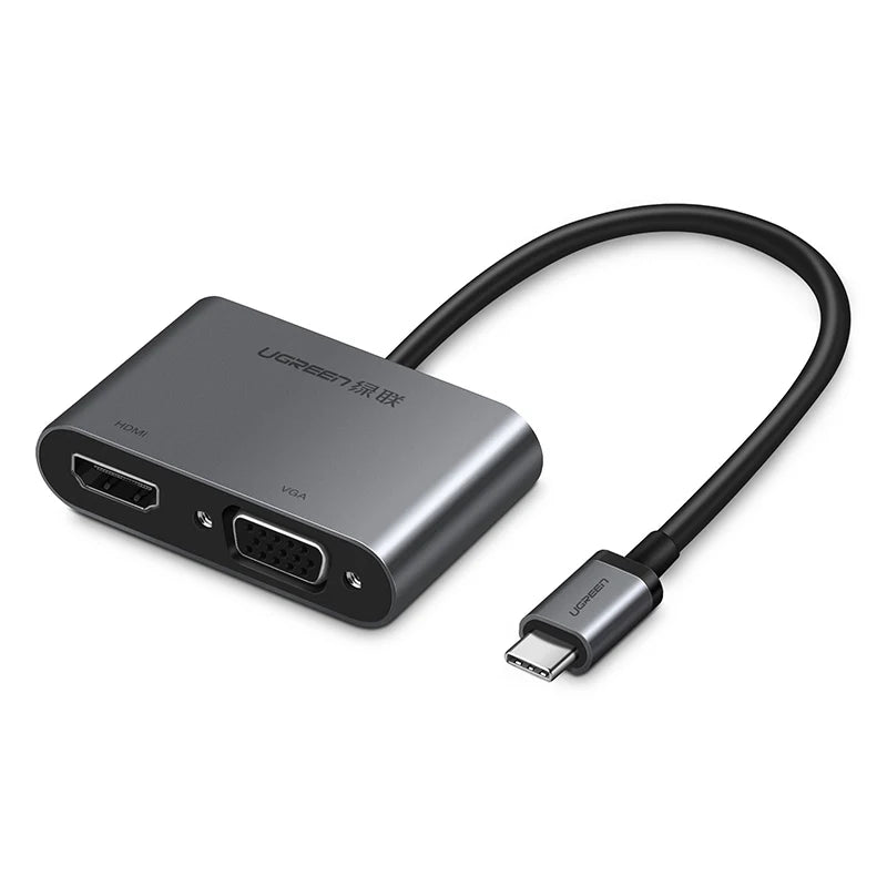 UGREEN USB-C to HDMI + VGA Adapter with PD – Dual Display