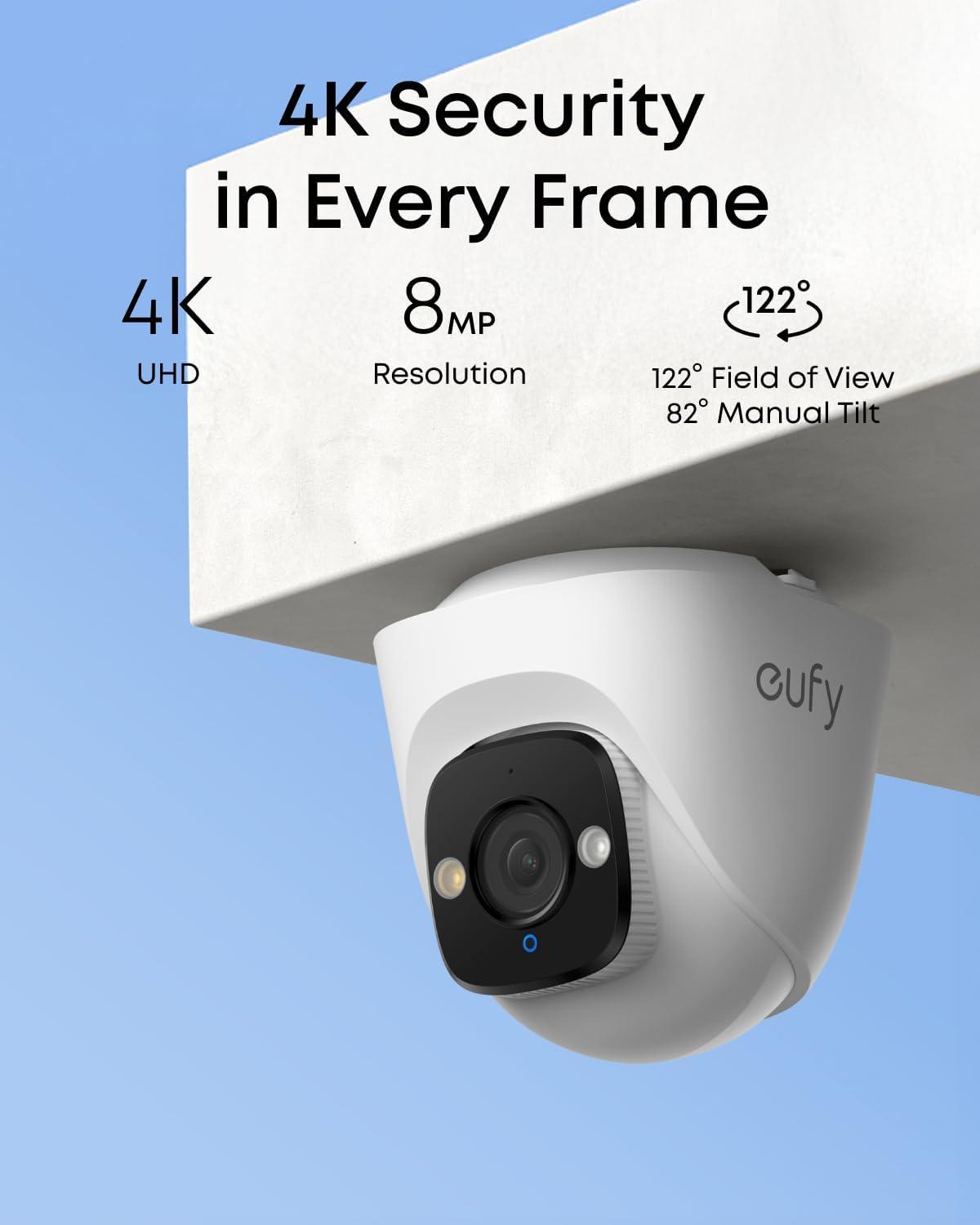 eufy Turret PoE Cam E41 – 4K UHD | 122° FOV | Starlight Night Vision