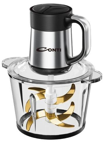 Conti Food Chopper CH 35001 GL – 3L Glass Bowl, 500W Copper Motor & Copper Blades