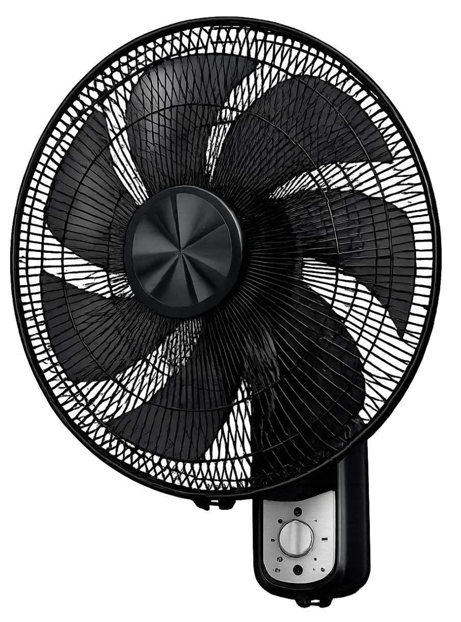 Conti 18-Inch Wall Fan – 7 Blades, 3 Speeds, Remote Control & Timer, Black