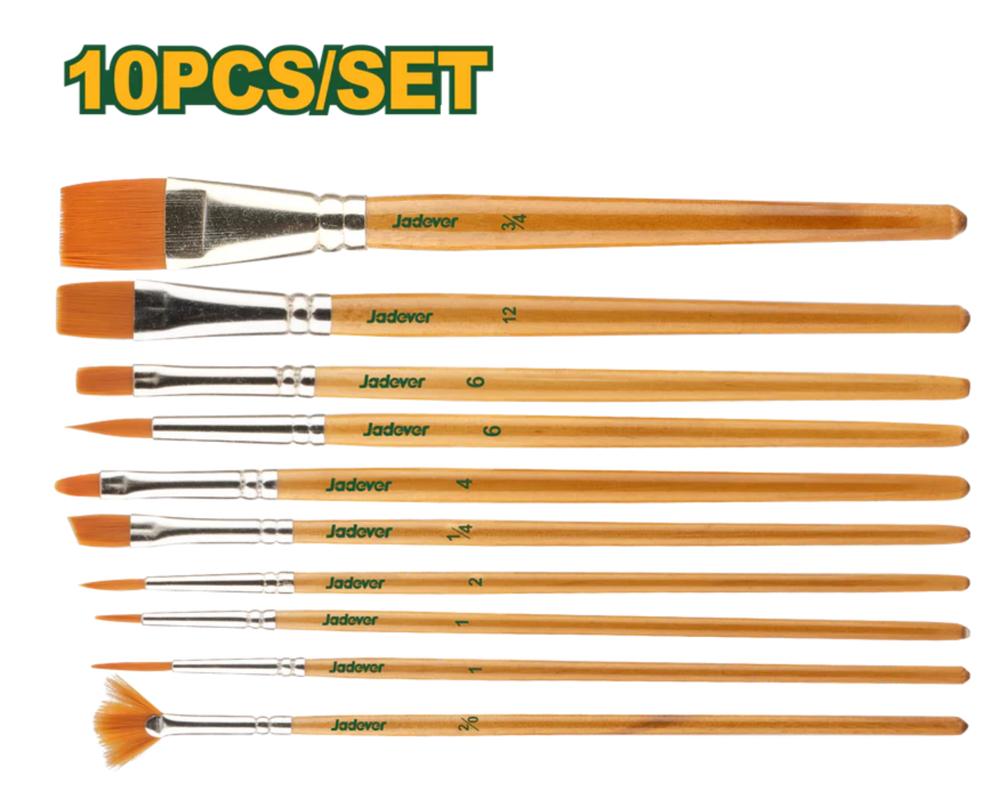 Jadever 10-Piece Paint Brush Set High Precision & Comfort
