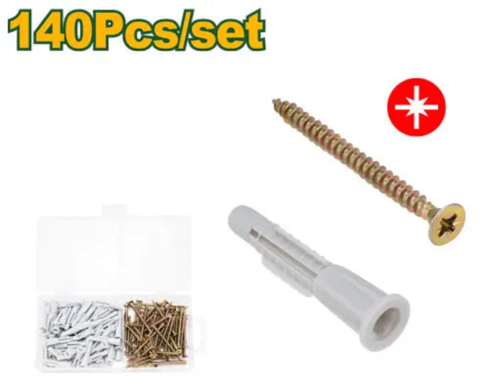 Jadever 140 Piece Screw and Wedge Set Versatile & Durable