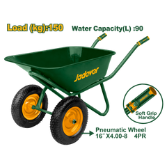 Jadever 150kg 90L Dual-Wheel Concrete Cart