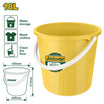 Jadever 18L Plastic Bucket with Handle Durable & Versatile - Yellow