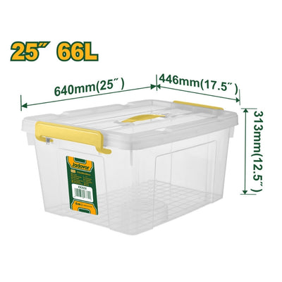 Jadever 66L Clear Plastic Storage Box Durable & Secure
