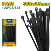 Jadever Cable Ties 350×4.8mm 100 Pack - Black