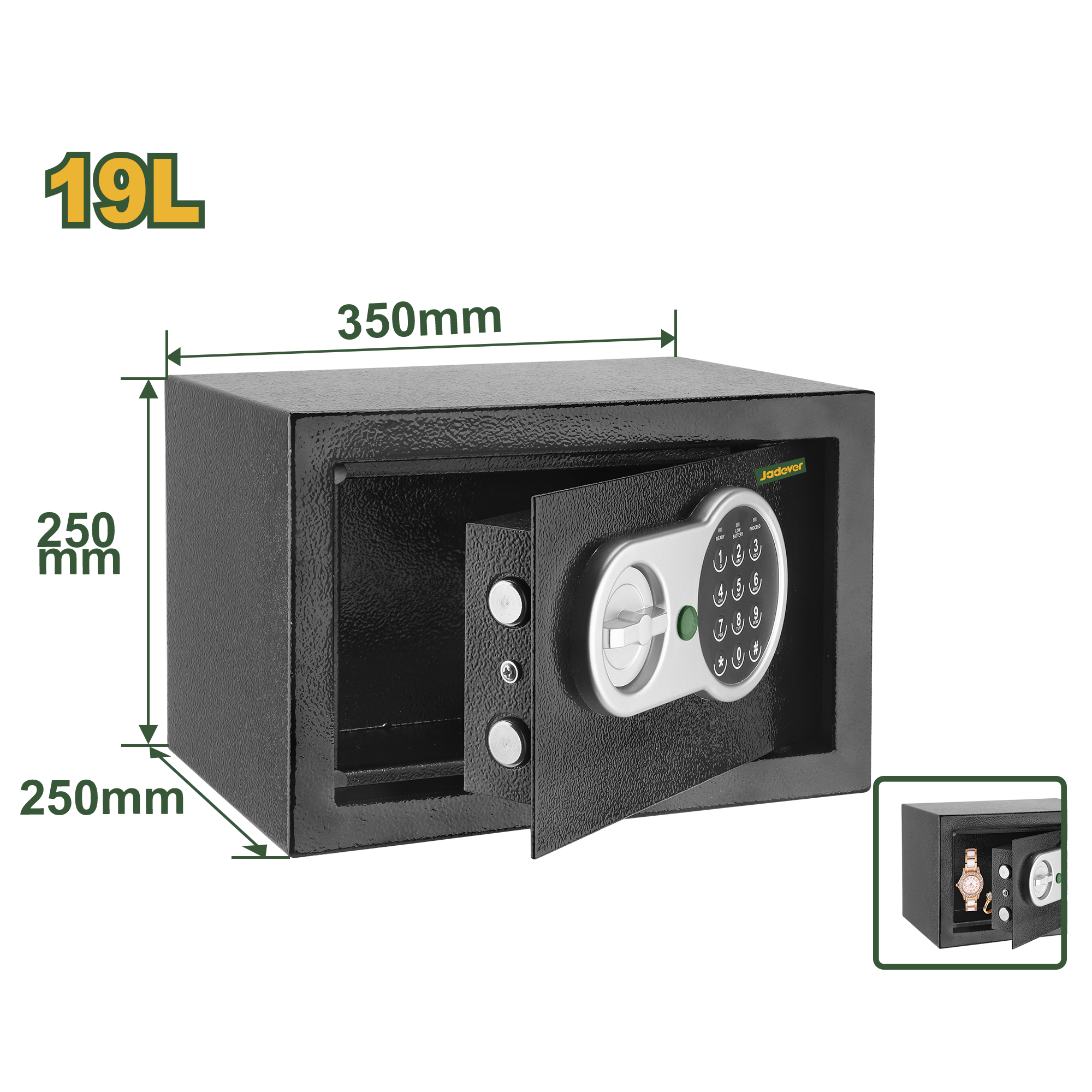 Jadever Digital Safe 8kg 25×35×25cm Secure Storage