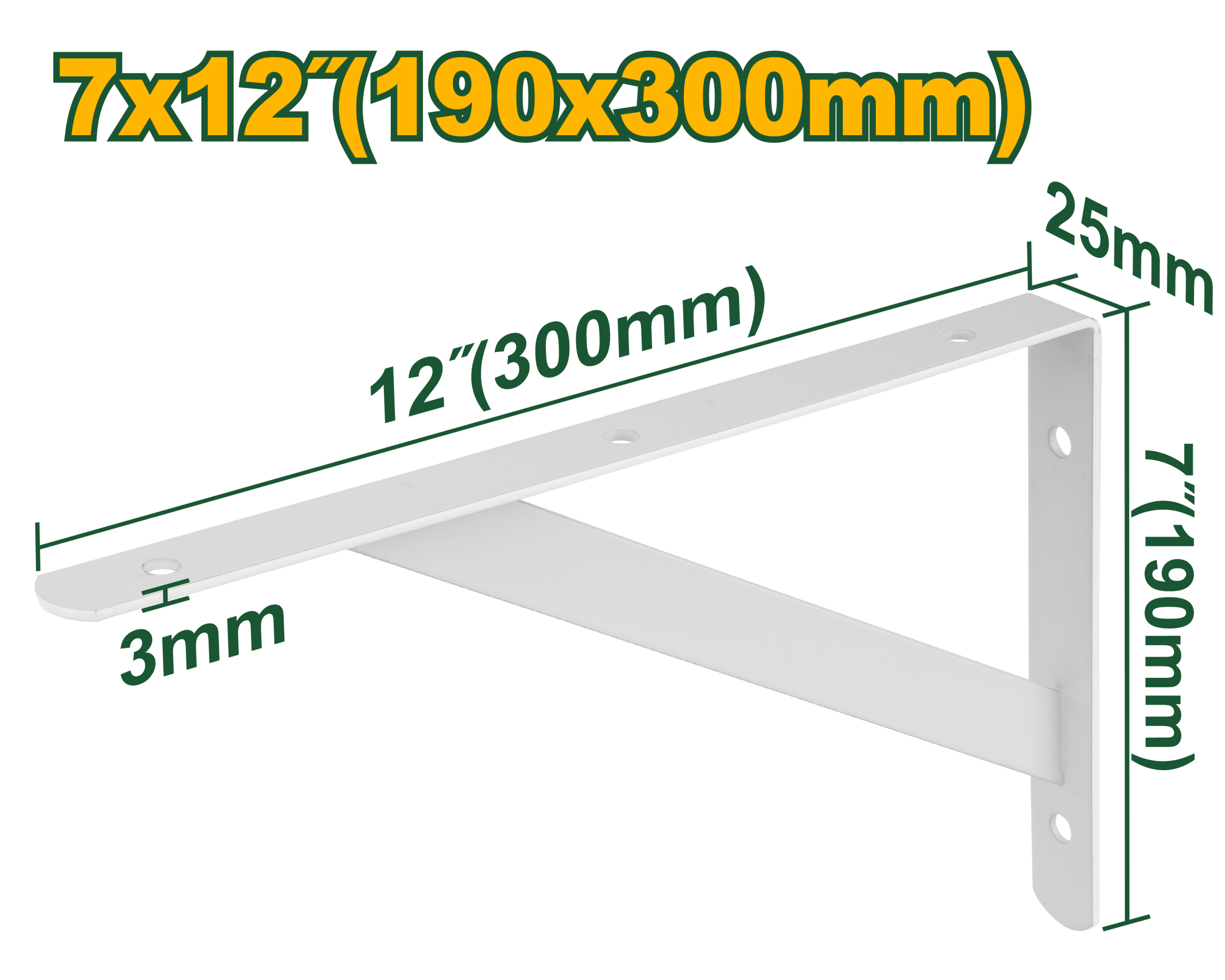 Jadever Iron Shelf Bracket 30cm Durable & Strong - White