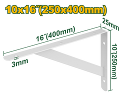 Jadever Iron Shelf Bracket 40cm Durable & Strong - White