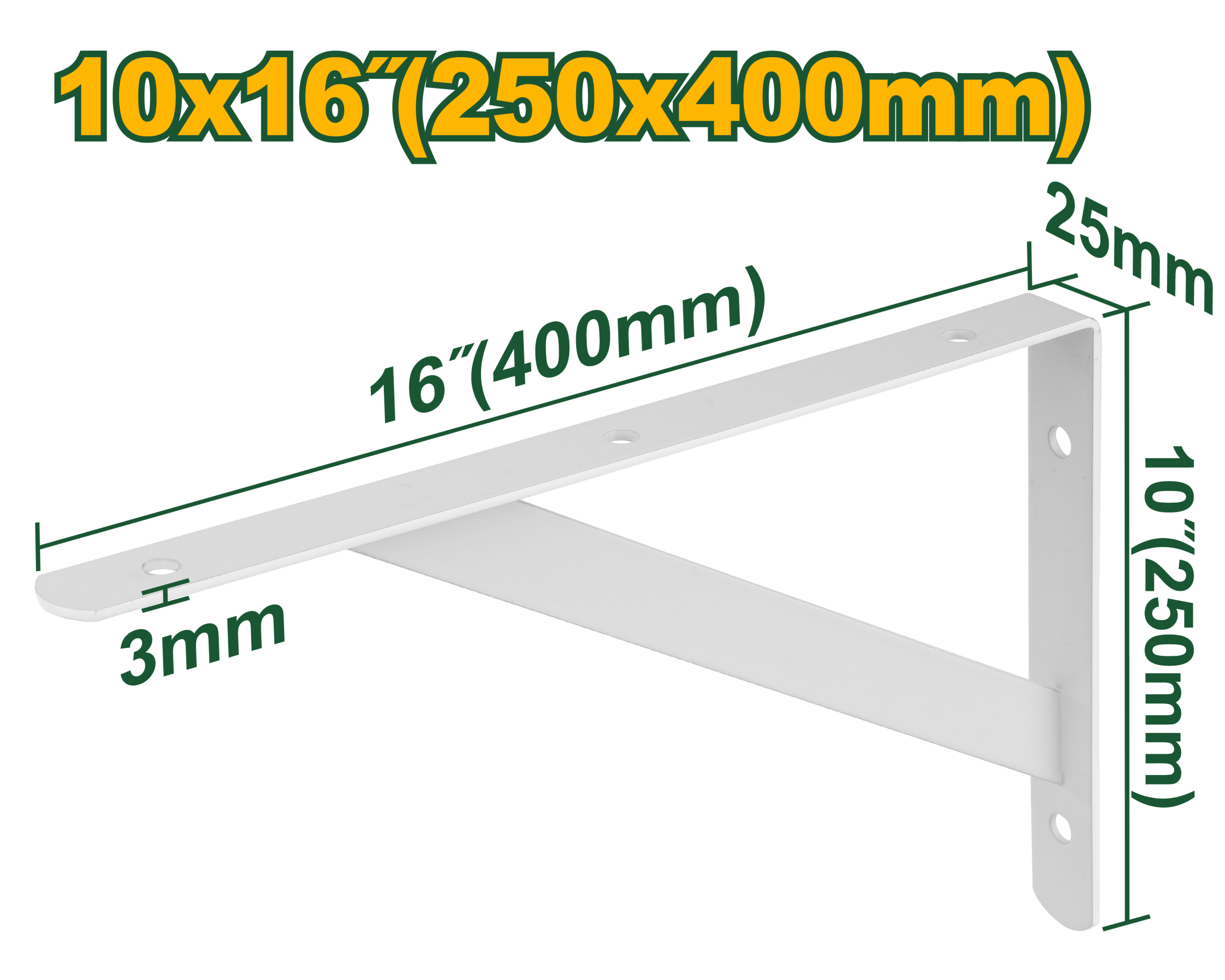 Jadever Iron Shelf Bracket 40cm Durable & Strong - White