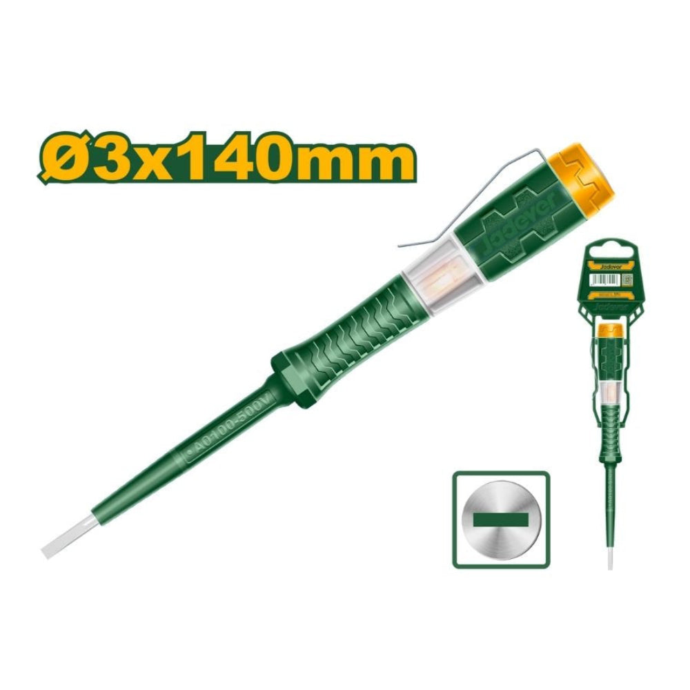 Jadever Small Voltage Tester Screwdriver 3*140mm Safe & Accurate