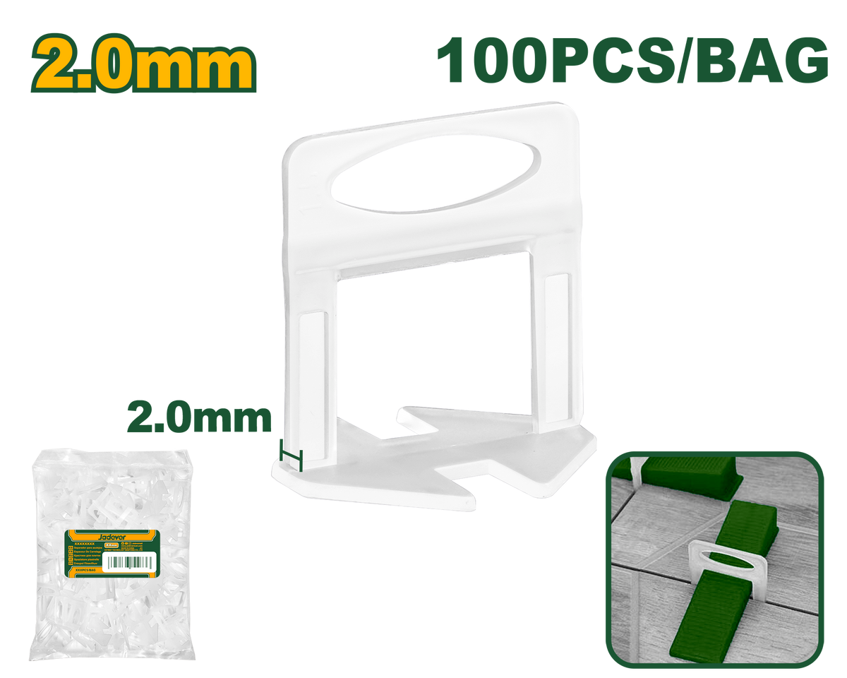 Jadever Tile Spacer 2mm 100 Pcs Precision & Easy Use