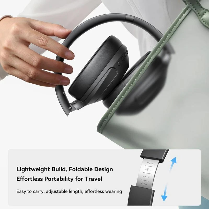 سماعة رأس لاسلكية جوي روم بلوتوث 5.4 مع خاصية إلغاء الضوضاء النشطة - أسود