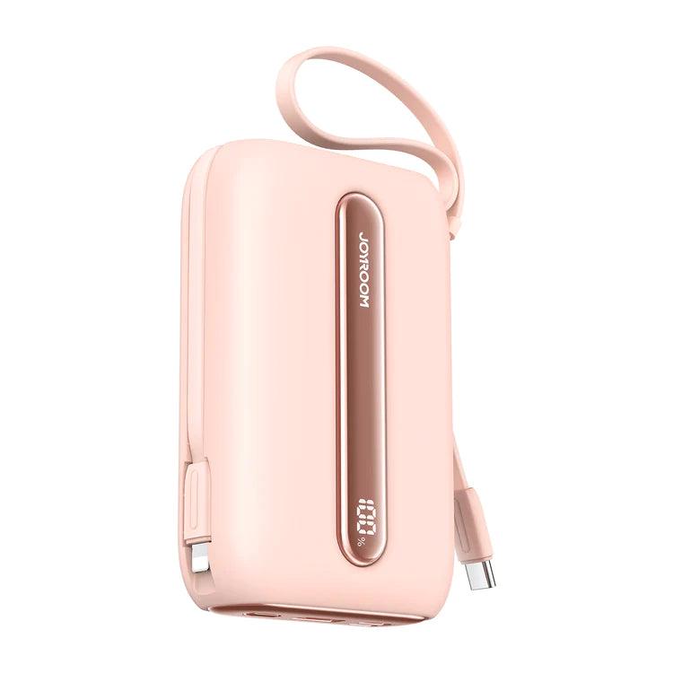 Joyroom 20000mAh 22.5W Mini Power Bank with Dual Cables - Pink