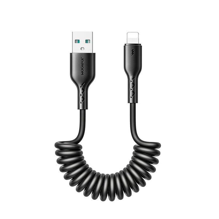 Joyroom 3A Coiled Fast Charging Car Cable Type C & Lightning  1.5m - Black