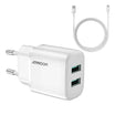 Joyroom Dual Ports Mini Fast Charger - White