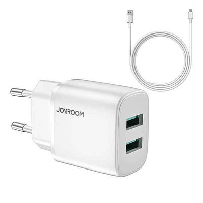 Joyroom Dual Ports Mini Fast Charger - White