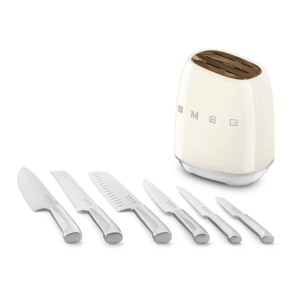 Smeg Knife Block Set – Cream