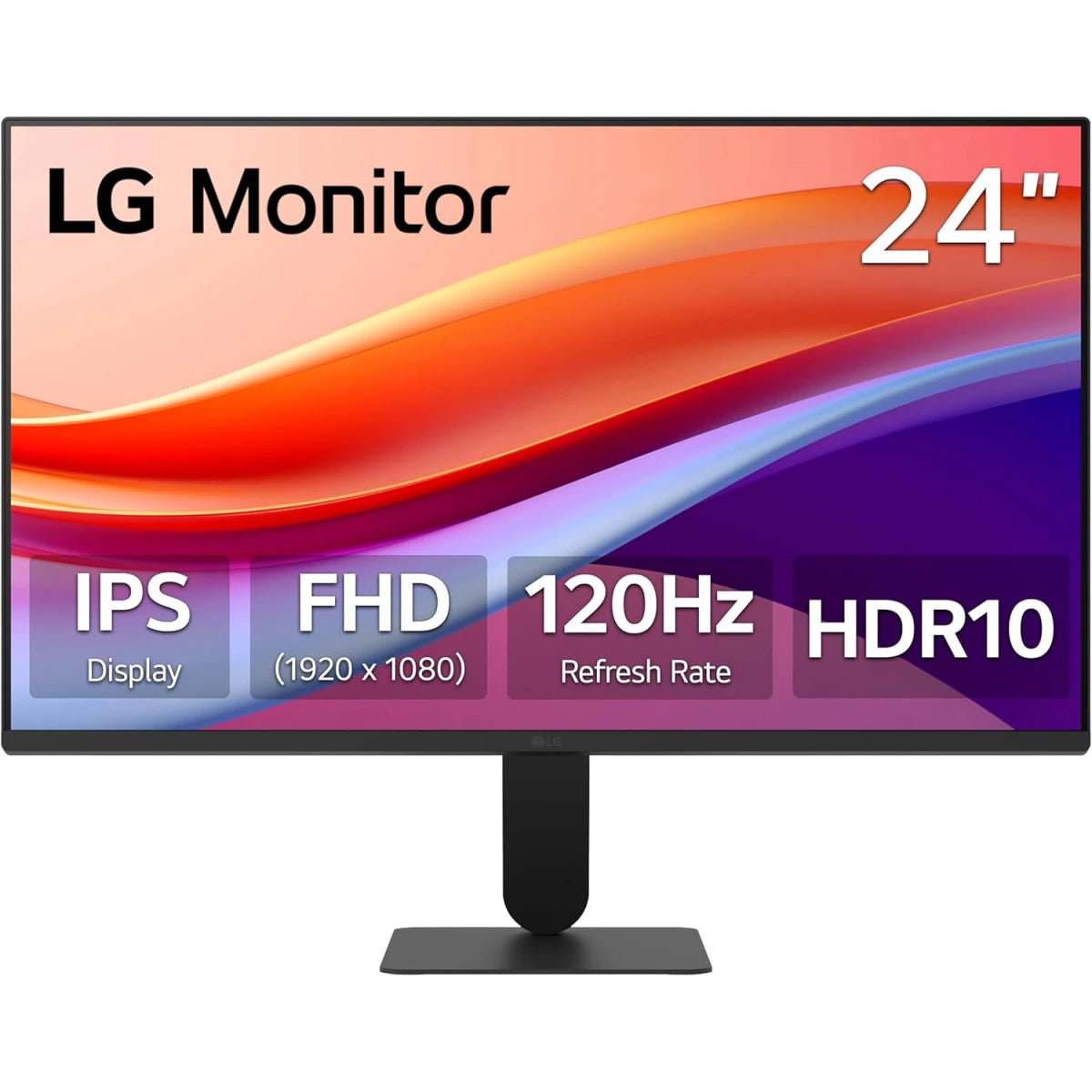 شاشة LG 24U411A-B مقاس 24 بوصة بدقة FHD IPS ومعدل تحديث 120 هرتز وتقنية HDR10 مع حامل نحيف