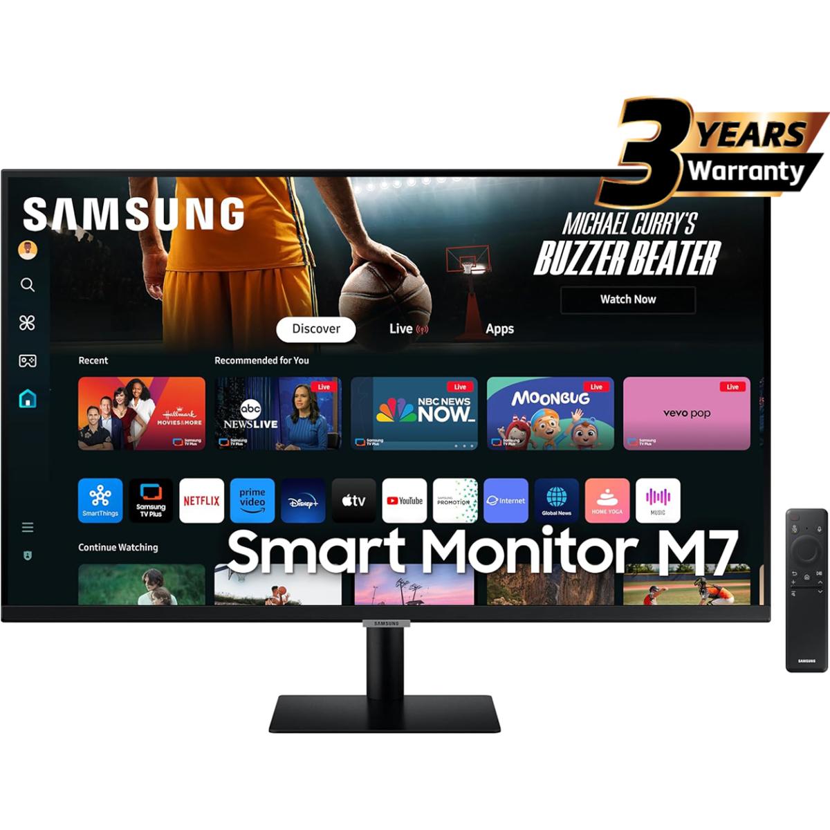 Samsung M7 (FM700) Smart Samsung Vision AI 32" 4K UHD Flat Business Monitor, One UI Tizen OS, VA, 60Hz, 4ms(GTG), HDR10, 1B Colors, USB Type-C w/ Speakers & Remote Control