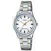 Casio Simple Silver & Golden St.Steel Silver Dial For Women LTP-V005SG-7A