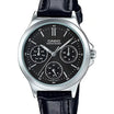 Casio Simple Multifunction Black Leather Black Dial For Women LTP-V300L-1A