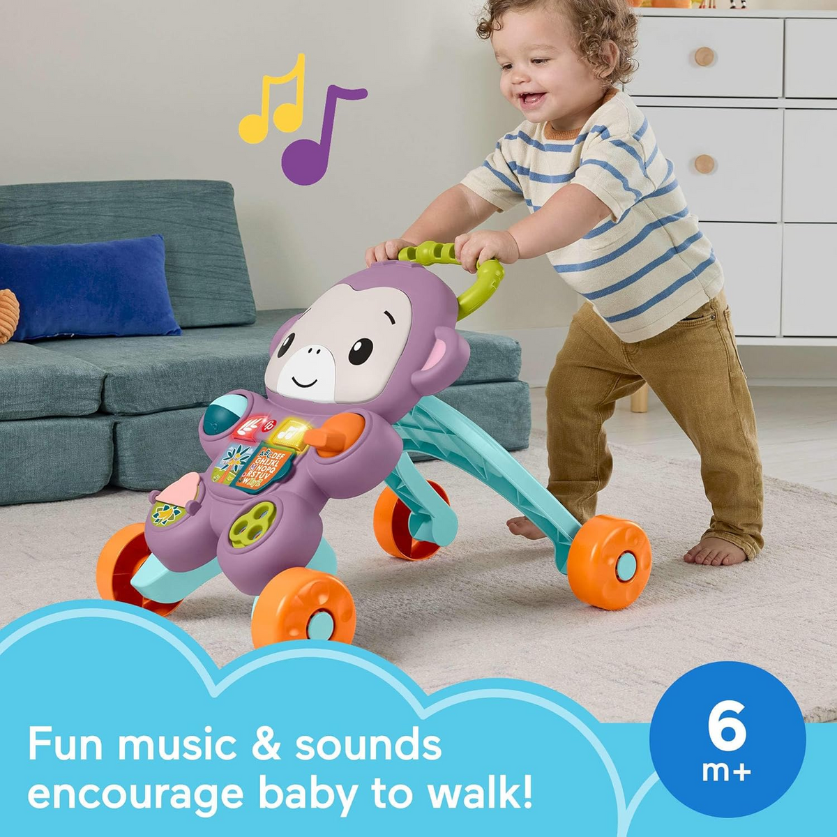 Fisher-Price Learn with Me Purple Monkey Walker