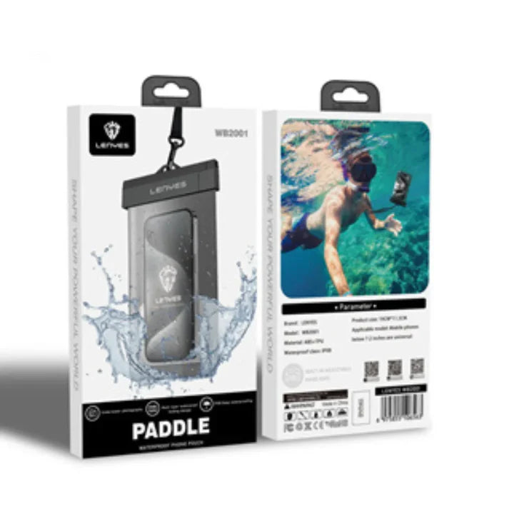 LENYES LB2001 Waterproof Phone Pouch – IPX8 Black Case