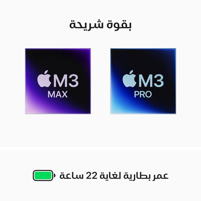 شريحة من ابل ماك بوك برو مقاس 16 بوصة مع وحدة معالجة مركزية مكونة من 12 نواة ووحدة معالجة رسومية مكونة من 18 نواة